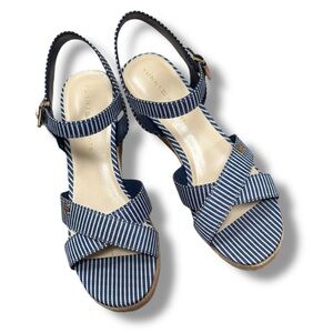 Tommy Hilfiger Women's Blue Striped Espadrille Sandals